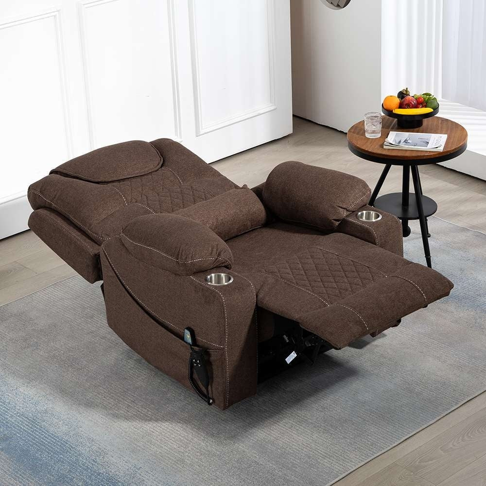 Poltrona reclinabile elettrica con sollevamento orizzontale a 180°, di grandi dimensioni, con controllo indipendente e doppio motore, modello di punta, aggiornata