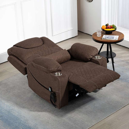 Poltrona reclinabile elettrica con sollevamento orizzontale a 180°, di grandi dimensioni, con controllo indipendente e doppio motore, modello di punta, aggiornata