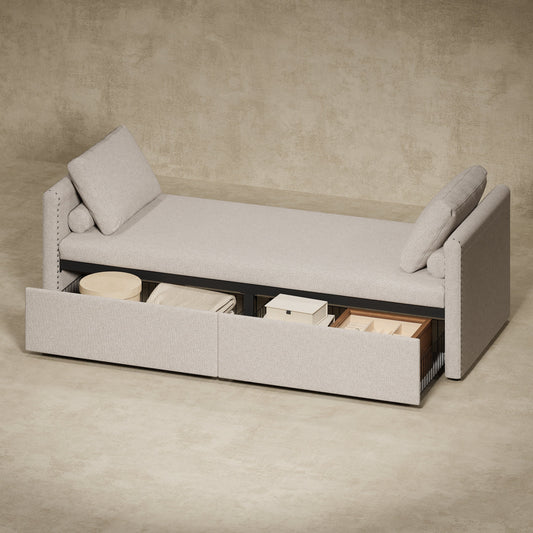 Chaise longue imbottita con 2 cassetti di Harper&amp;Bright Designs