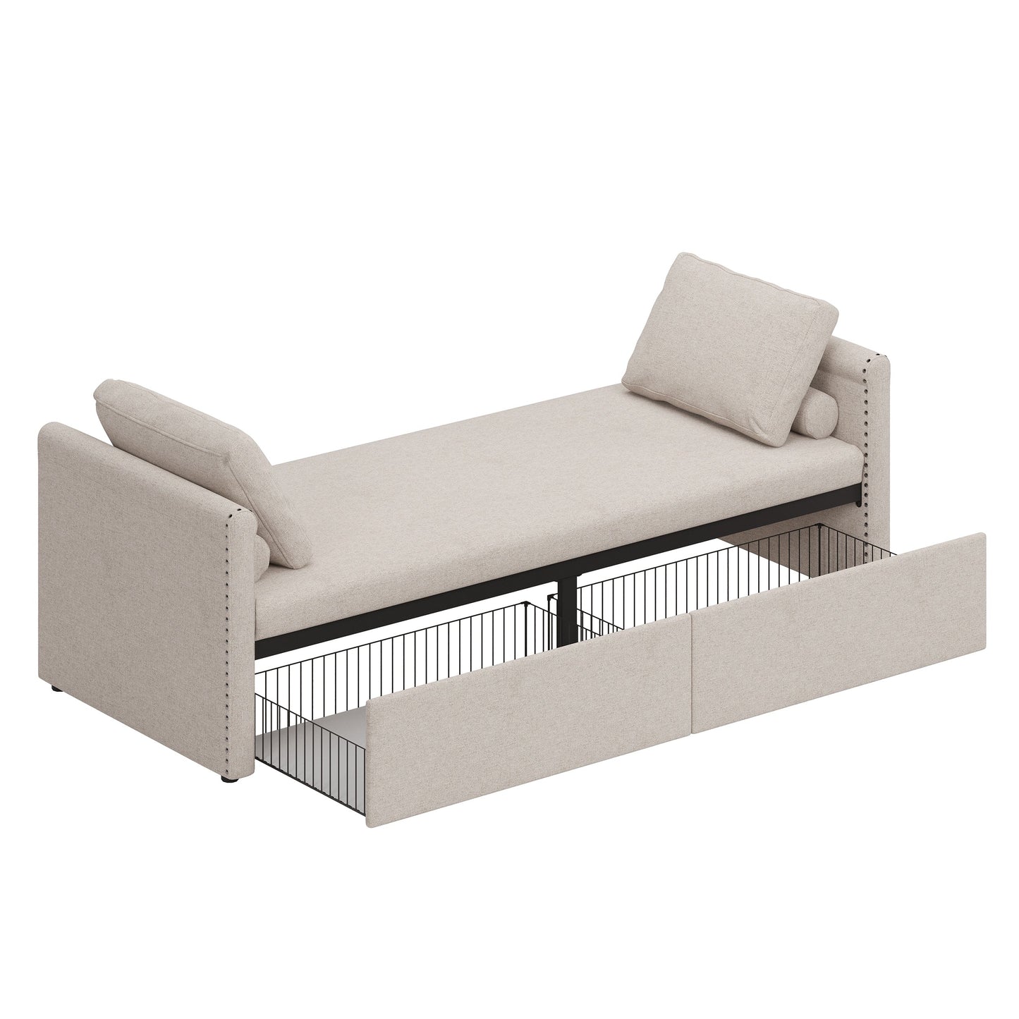 Chaise longue imbottita con 2 cassetti di Harper&amp;Bright Designs
