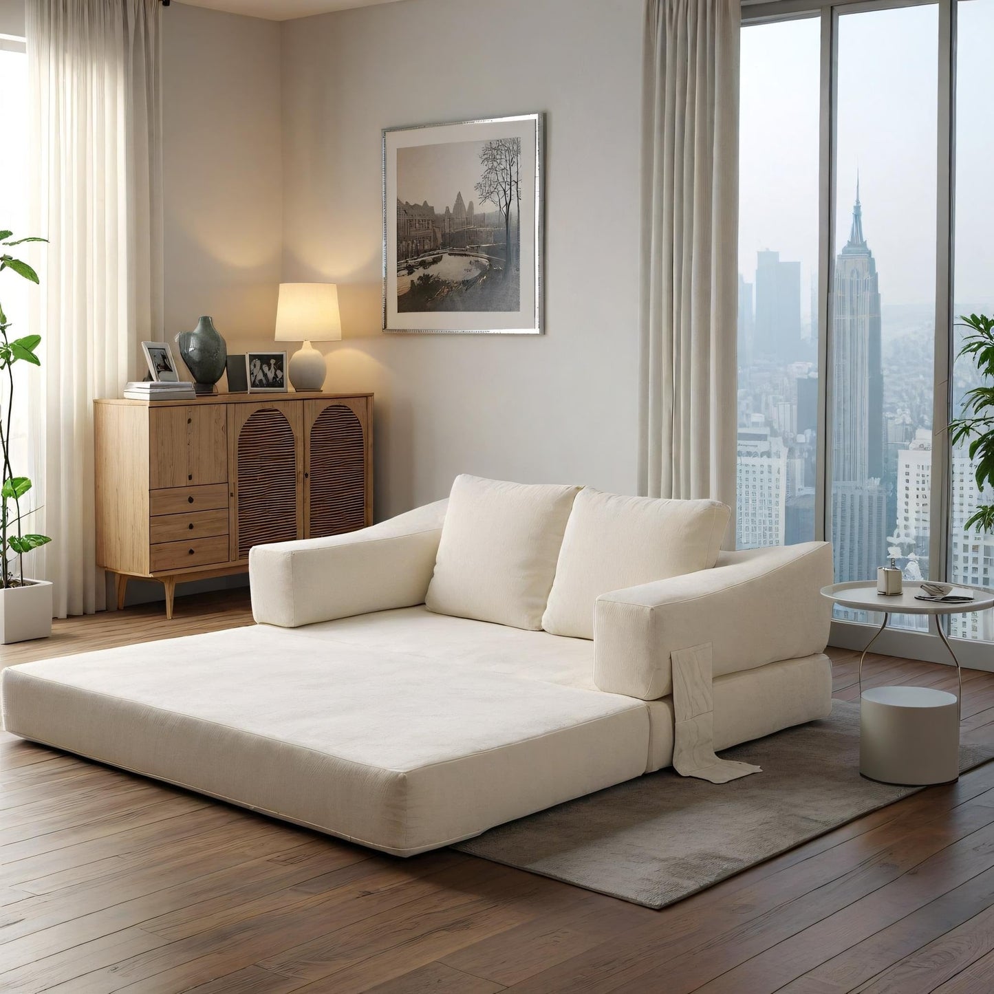 Divano letto trasformabile imbottito 70.87, poltrona trasformabile, comodo divano per soggiorno, camera da letto, tessuto ciniglia