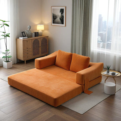 Divano letto trasformabile imbottito 70.87, poltrona trasformabile, comodo divano per soggiorno, camera da letto, tessuto ciniglia