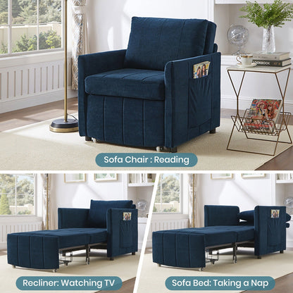 Divano letto imbottito trasformabile