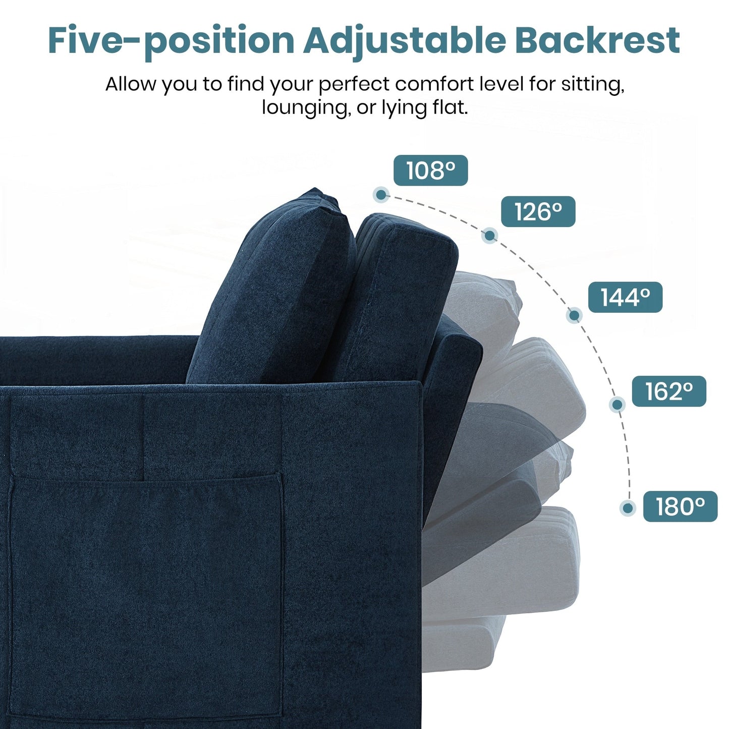 Divano letto imbottito trasformabile