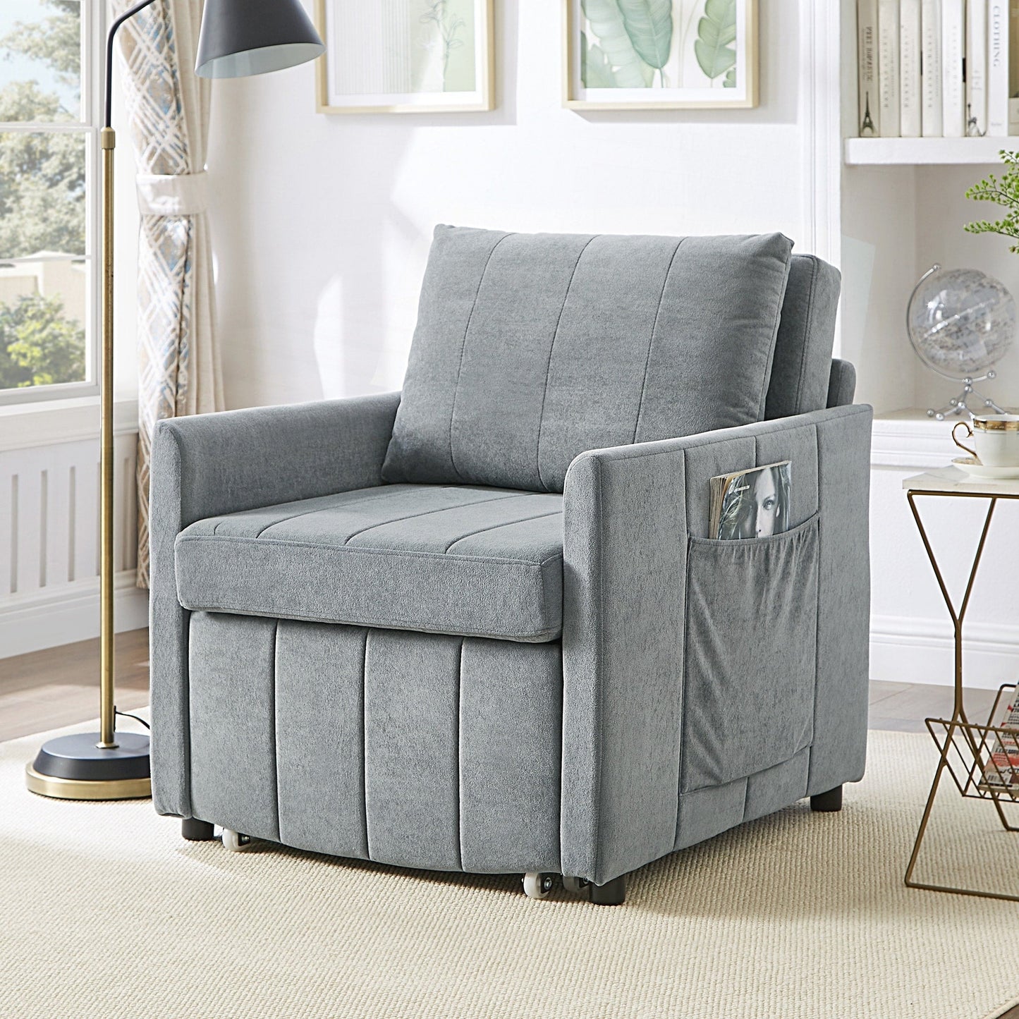 Divano letto imbottito trasformabile