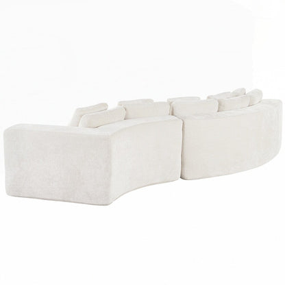 Divani imbottiti Divano curvo in ciniglia jacquard, nessun montaggio richiesto