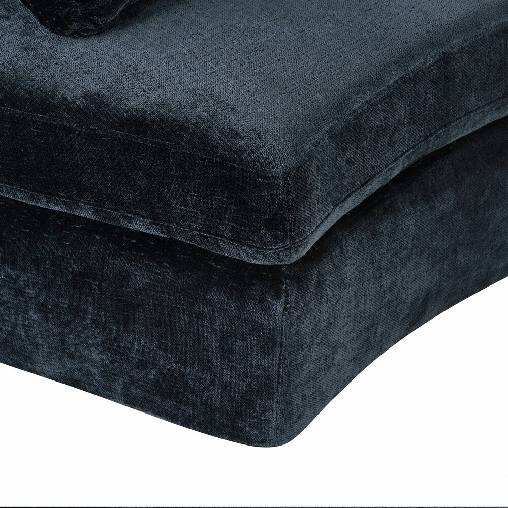 Divani imbottiti Divano curvo in ciniglia jacquard, nessun montaggio richiesto