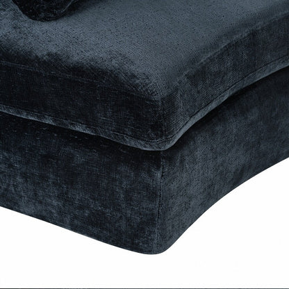 Divani imbottiti Divano curvo in ciniglia jacquard, nessun montaggio richiesto