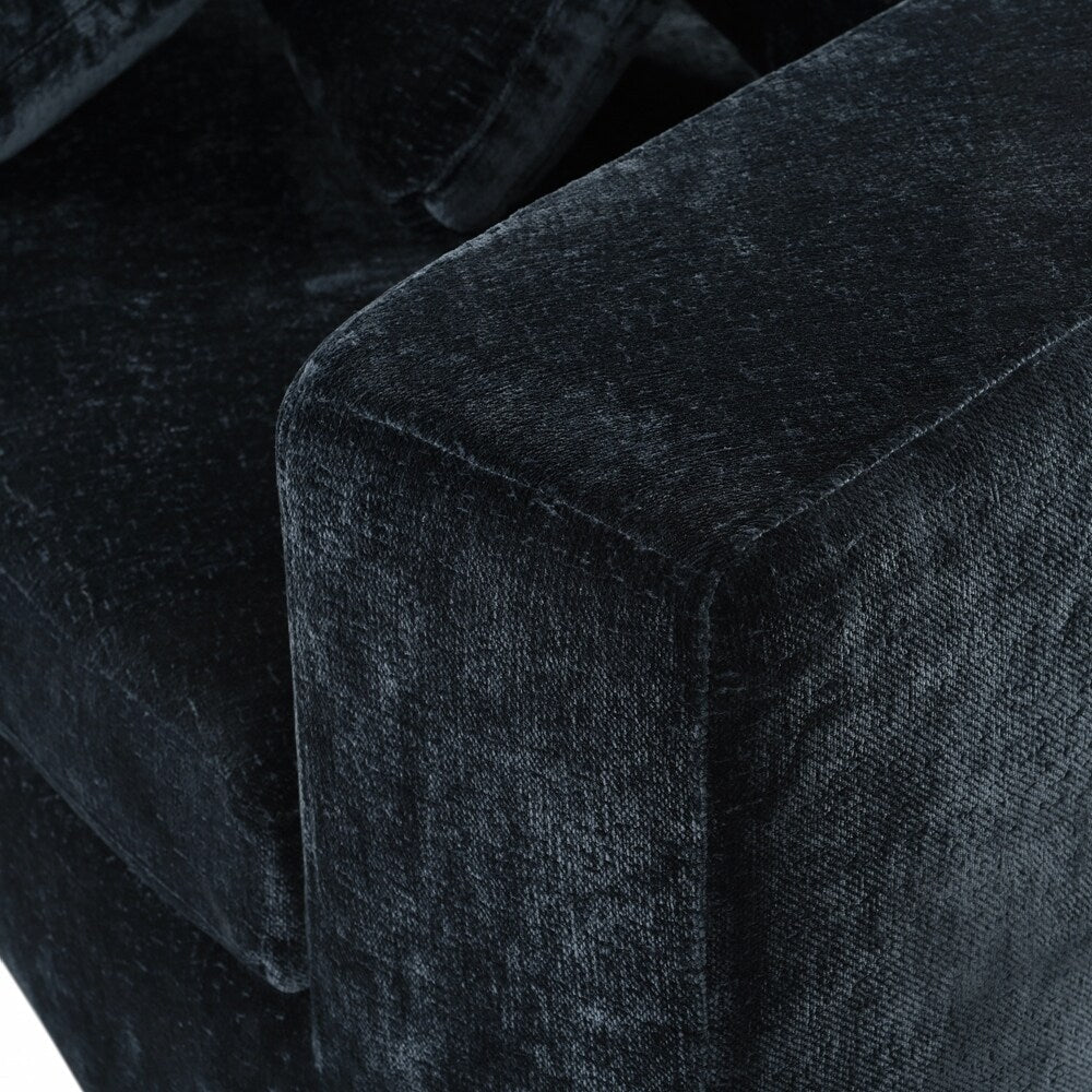 Divani imbottiti Divano curvo in ciniglia jacquard, nessun montaggio richiesto