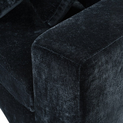 Divani imbottiti Divano curvo in ciniglia jacquard, nessun montaggio richiesto