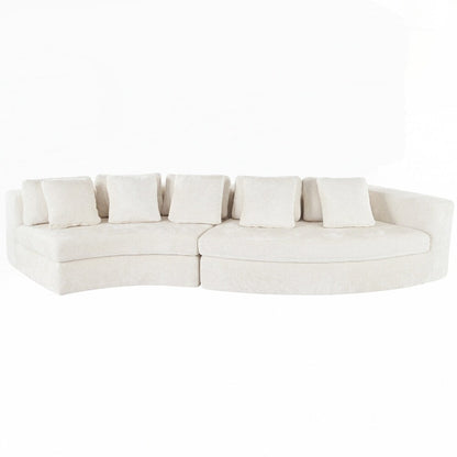 Divani imbottiti Divano curvo in ciniglia jacquard, nessun montaggio richiesto