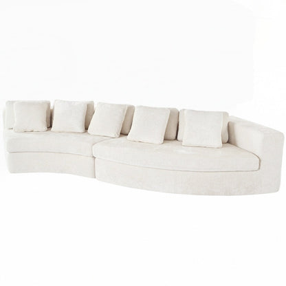 Divani imbottiti Divano curvo in ciniglia jacquard, nessun montaggio richiesto