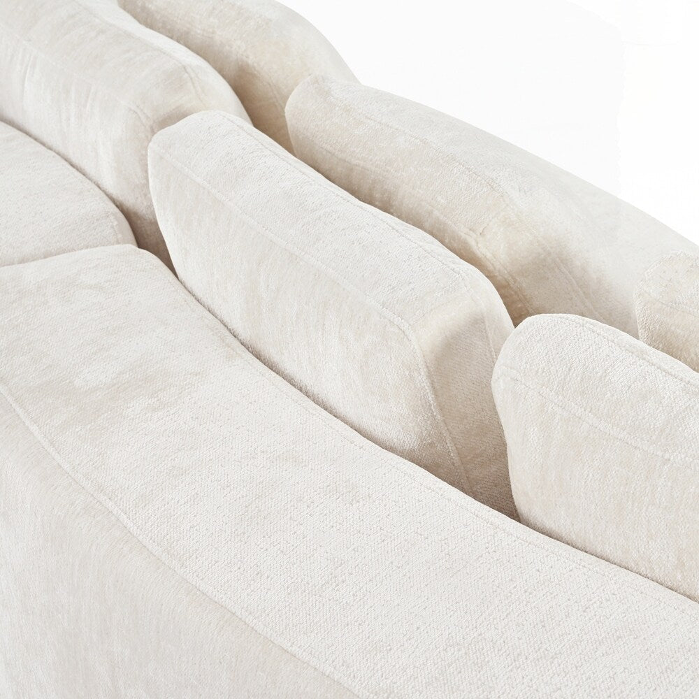 Divani imbottiti Divano curvo in ciniglia jacquard, nessun montaggio richiesto