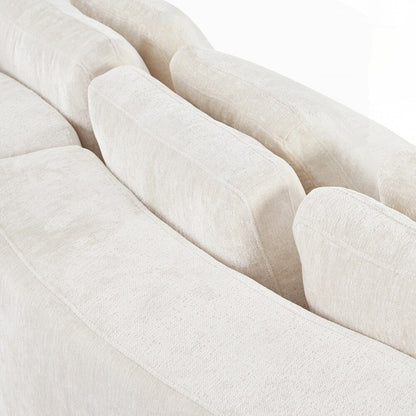 Divani imbottiti Divano curvo in ciniglia jacquard, nessun montaggio richiesto