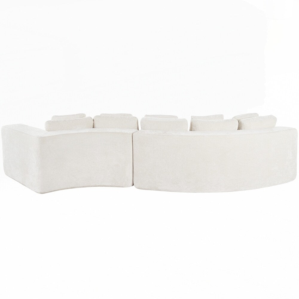 Divani imbottiti Divano curvo in ciniglia jacquard, nessun montaggio richiesto