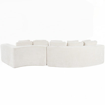 Divani imbottiti Divano curvo in ciniglia jacquard, nessun montaggio richiesto