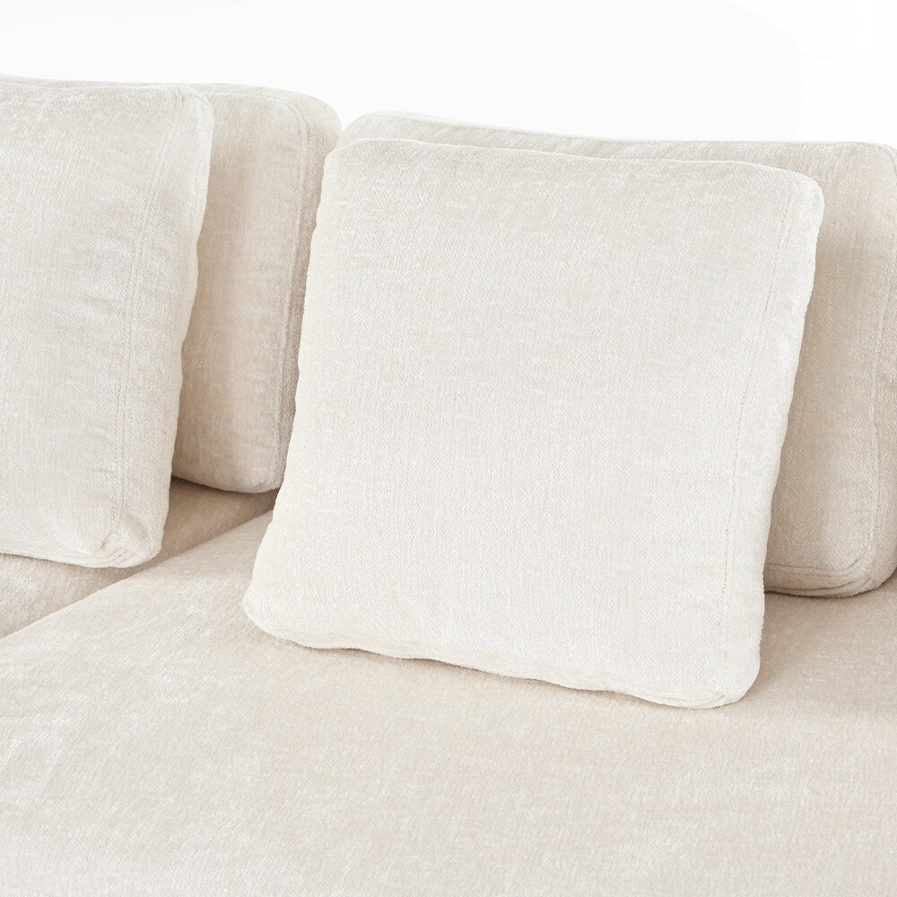 Divani imbottiti Divano curvo in ciniglia jacquard, nessun montaggio richiesto