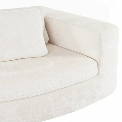 Divani imbottiti Divano curvo in ciniglia jacquard, nessun montaggio richiesto