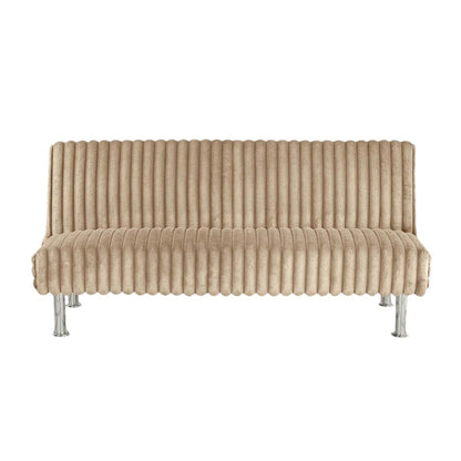 Divano letto futon imbottito con gambe in metallo
