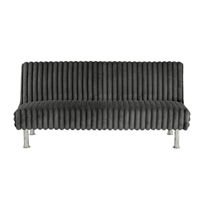 Divano letto futon imbottito con gambe in metallo
