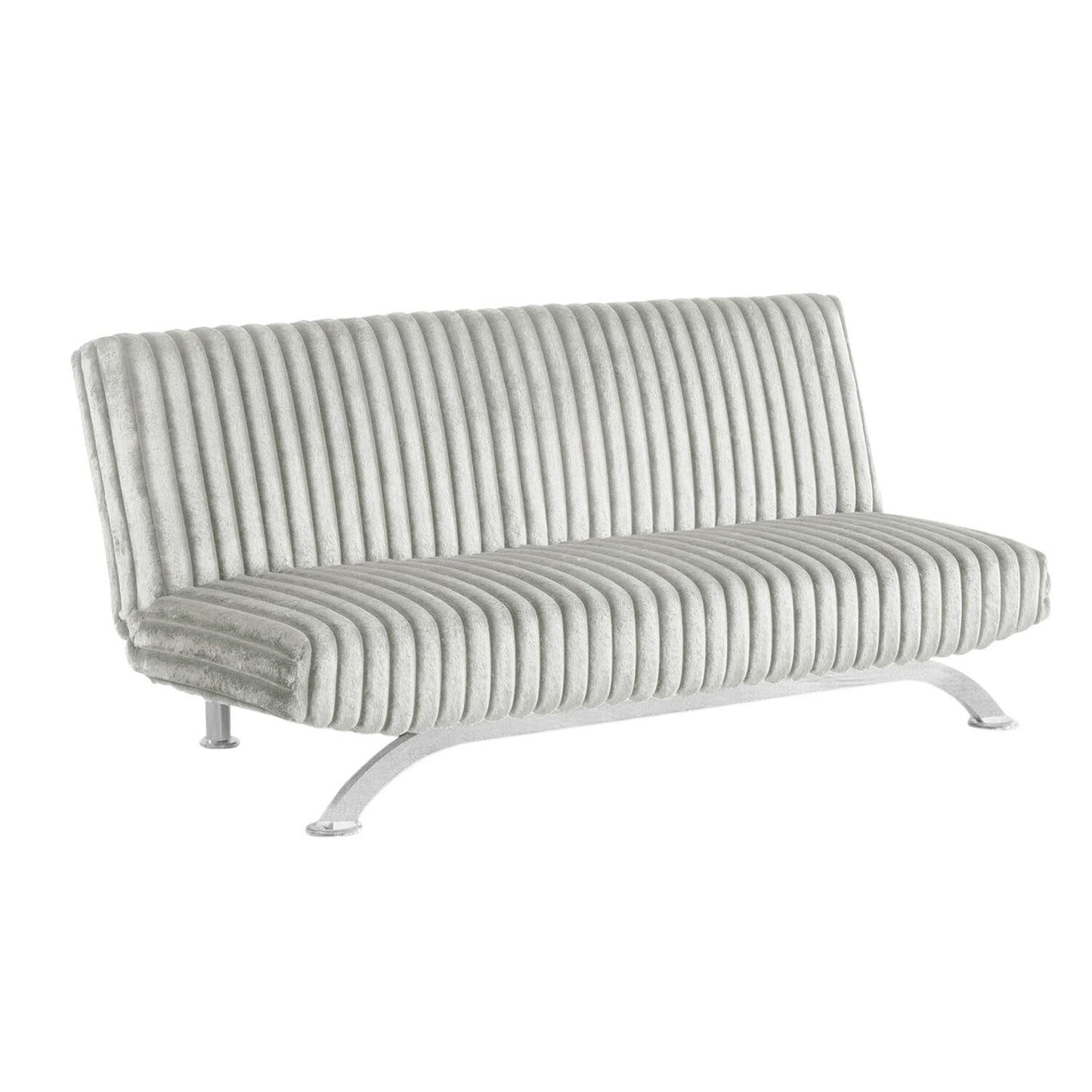 Divano letto futon imbottito con schienale trapuntato verticale