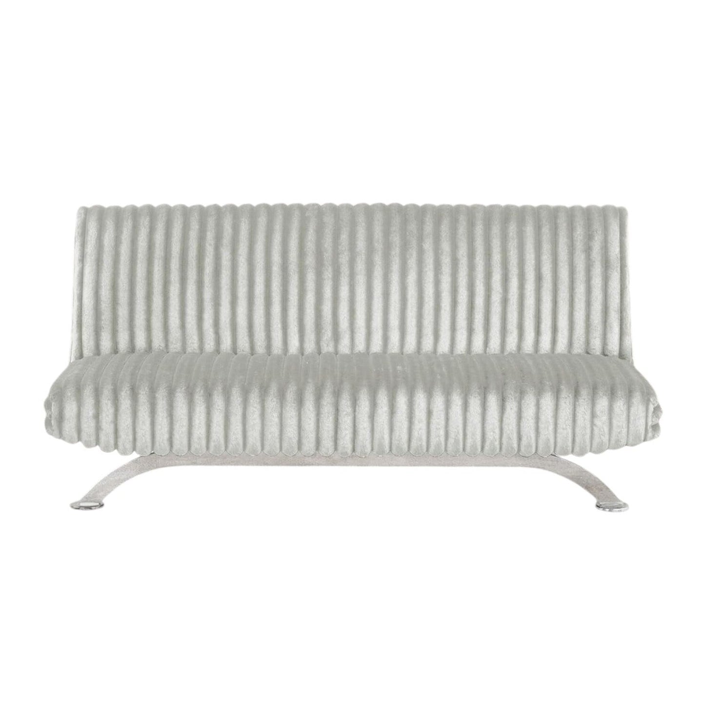 Divano letto futon imbottito con schienale trapuntato verticale
