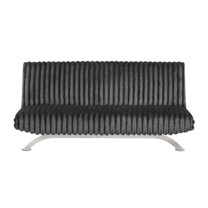 Divano letto futon imbottito con schienale trapuntato verticale