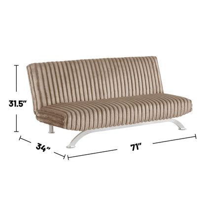 Divano letto futon imbottito con schienale trapuntato verticale
