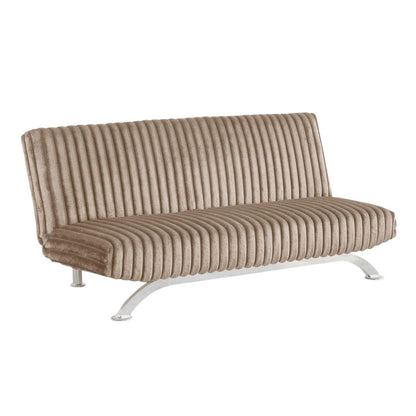 Divano letto futon imbottito con schienale trapuntato verticale