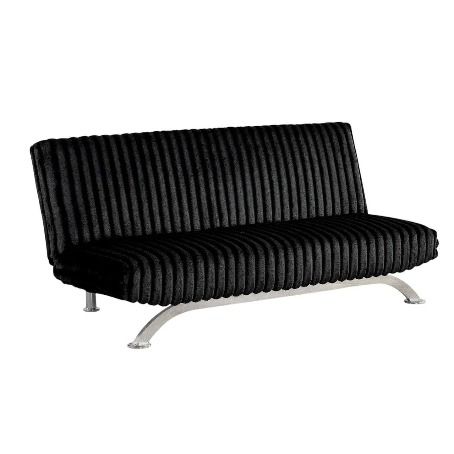 Divano letto futon imbottito con schienale trapuntato verticale