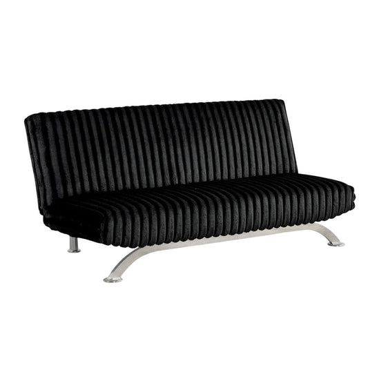Divano letto futon imbottito con schienale trapuntato verticale