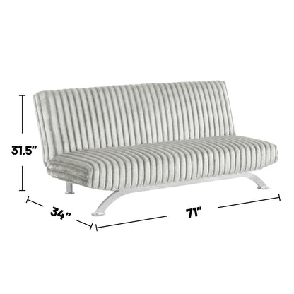 Divano letto futon imbottito con schienale trapuntato verticale