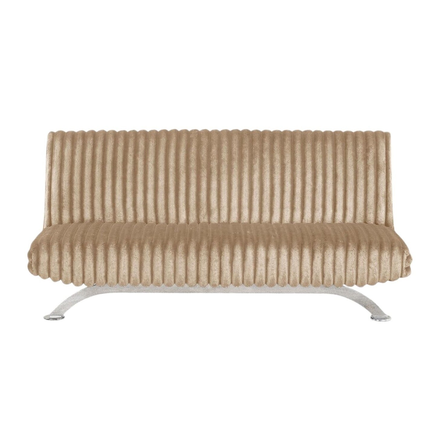 Divano letto futon imbottito con schienale trapuntato verticale