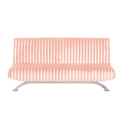 Divano letto futon imbottito con schienale trapuntato verticale