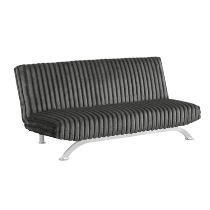 Divano letto futon imbottito con schienale trapuntato verticale