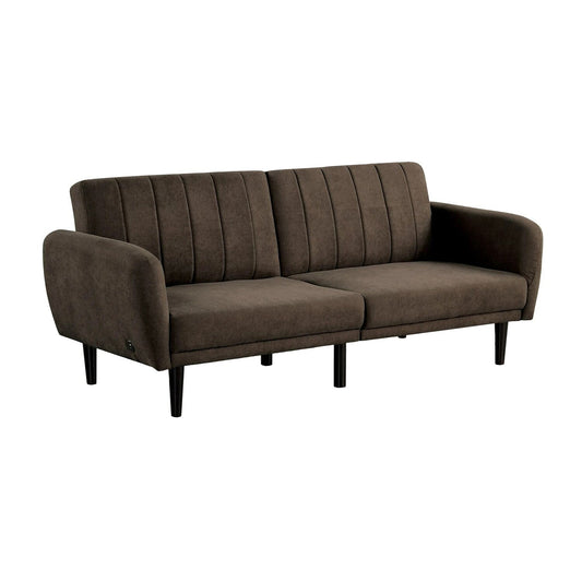 Divano futon imbottito con schienale canalizzato