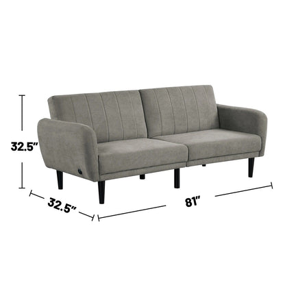 Divano futon imbottito con schienale canalizzato