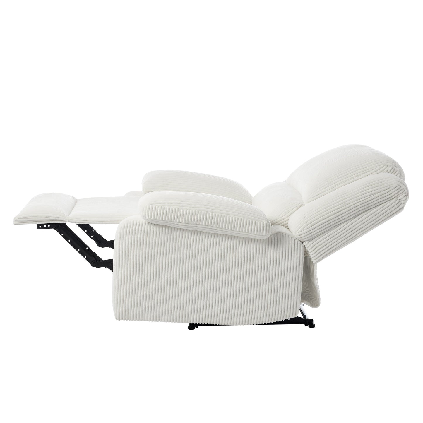 Poltrona reclinabile manuale con schienale a spinta imbottita in pelle vegana