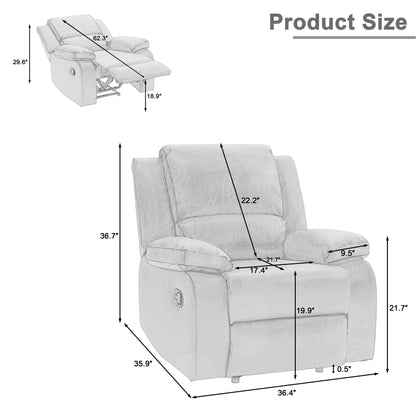 Poltrona reclinabile manuale con schienale a spinta imbottita in pelle vegana