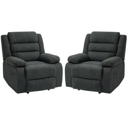 Poltrona reclinabile manuale imbottita in velluto a coste di cotone con braccioli larghi