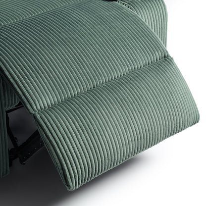 Poltrona reclinabile manuale imbottita in velluto a coste di cotone con braccioli larghi