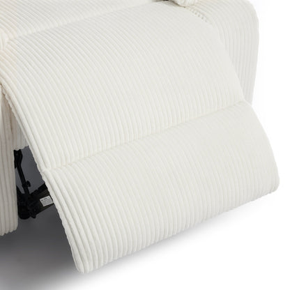 Poltrona reclinabile manuale imbottita in velluto a coste di cotone con braccioli larghi