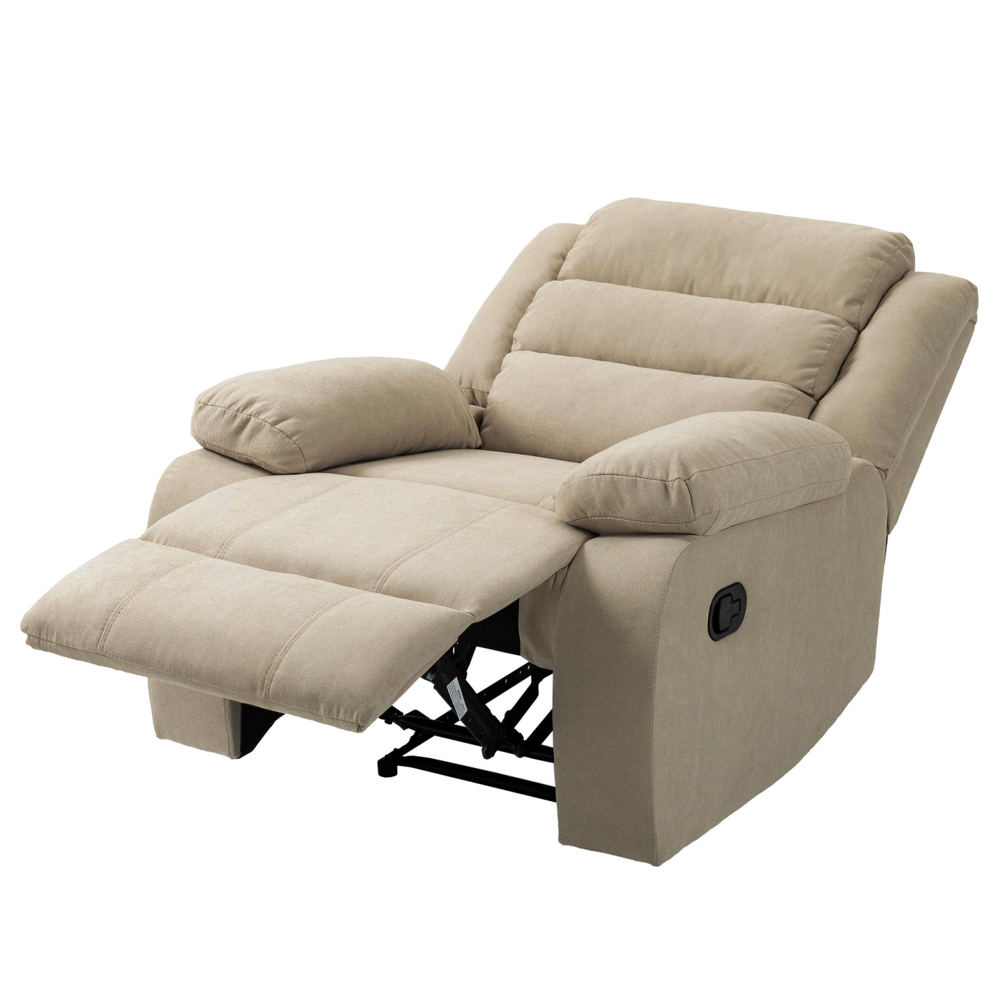 Poltrona reclinabile manuale imbottita in velluto a coste di cotone con braccioli larghi