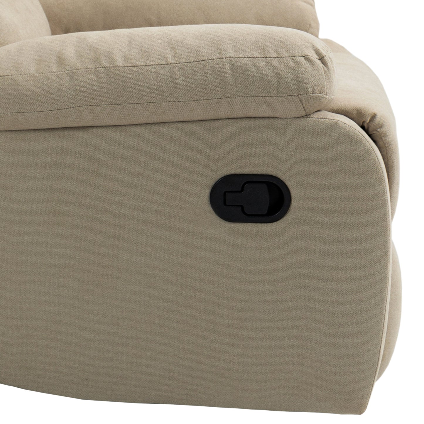 Poltrona reclinabile manuale imbottita in velluto a coste di cotone con braccioli larghi