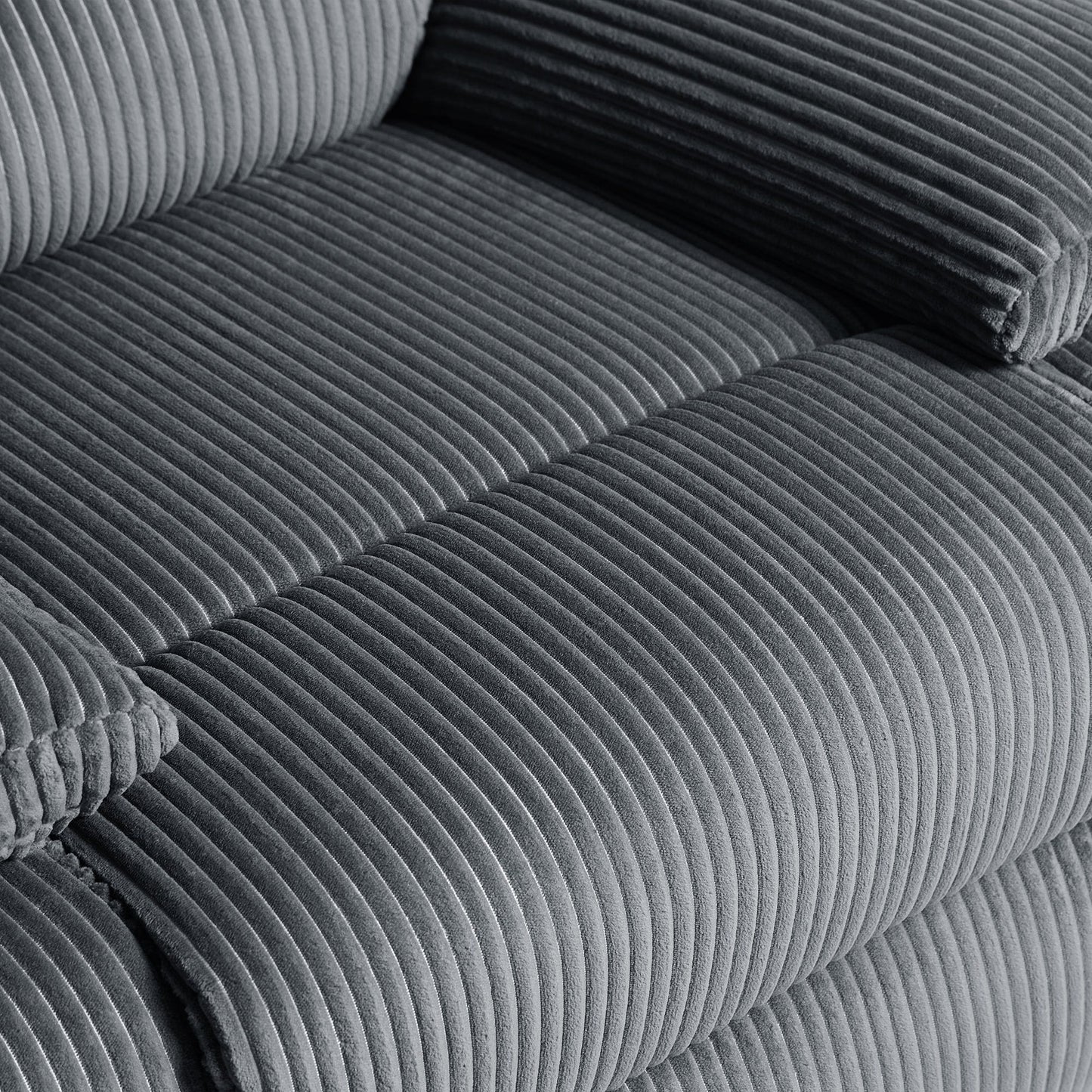 Poltrona reclinabile manuale imbottita in velluto a coste di cotone con braccioli larghi