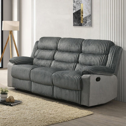 Divano imbottito con movimento manuale e bracciolo con cuscino superiore in grigio