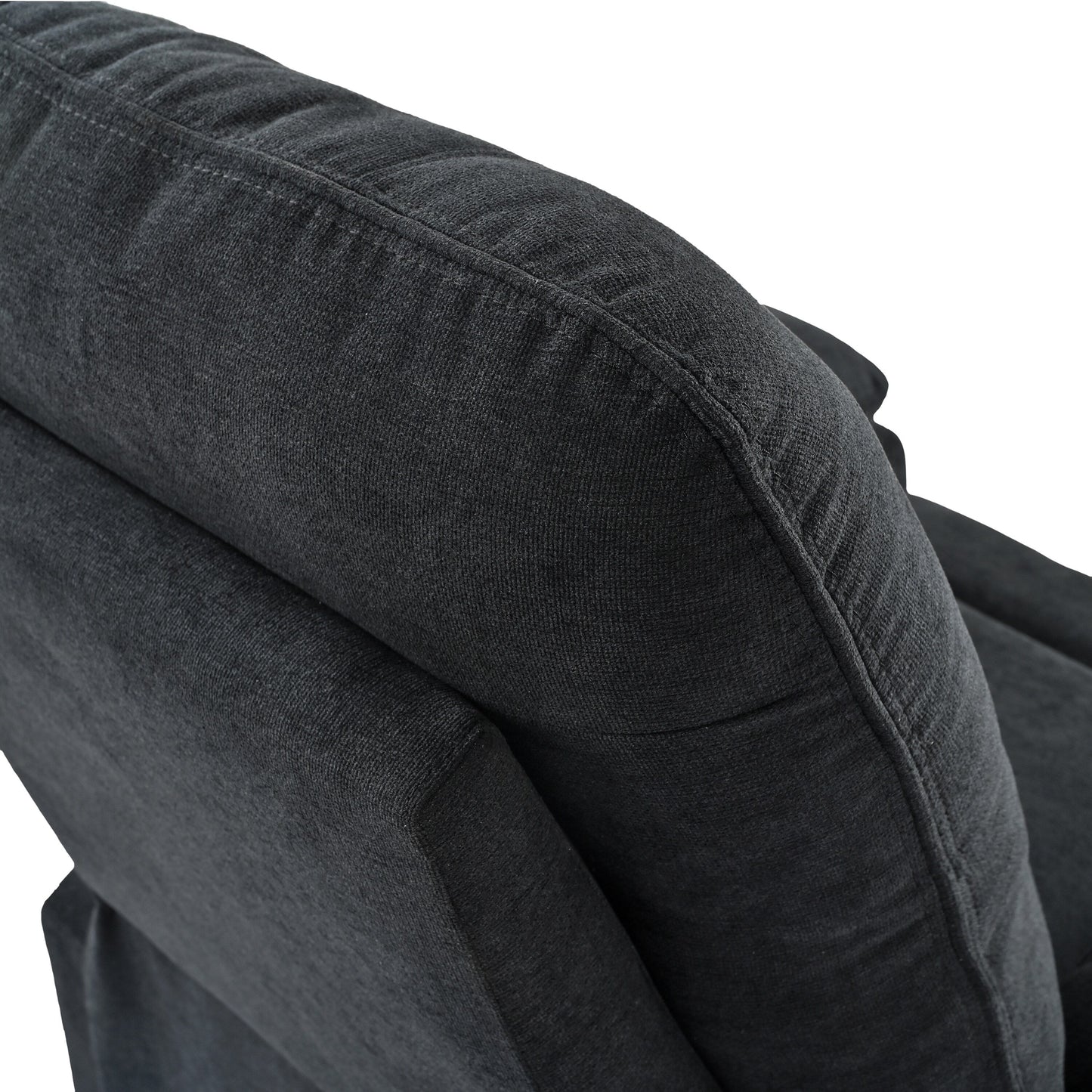 Poltrona reclinabile manuale imbottita con massaggio, riscaldamento lombare, braccioli con cuscino superiore, tasche laterali