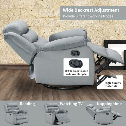 Poltrona reclinabile girevole a dondolo, per home theater, poltrone da soggiorno