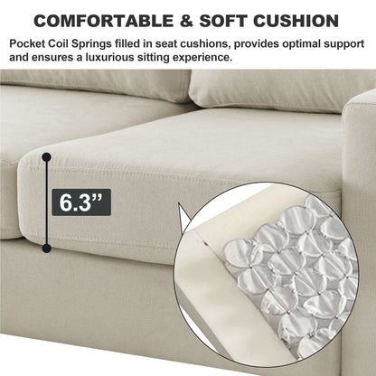 Divano componibile imbottito con pouf