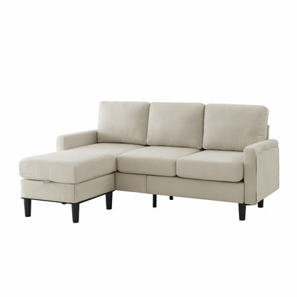 Divano componibile imbottito con pouf